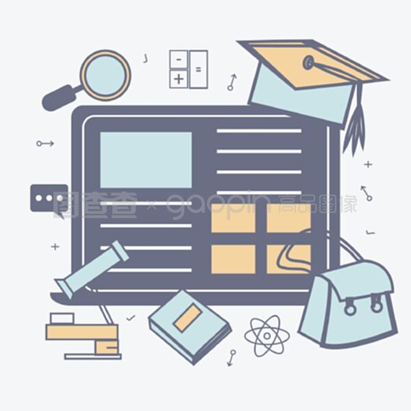 平面式教育信息元素。